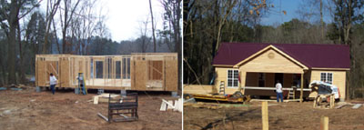 Kudzu Cove Cabins in Guntersville under construction in 2004